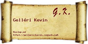 Gelléri Kevin névjegykártya